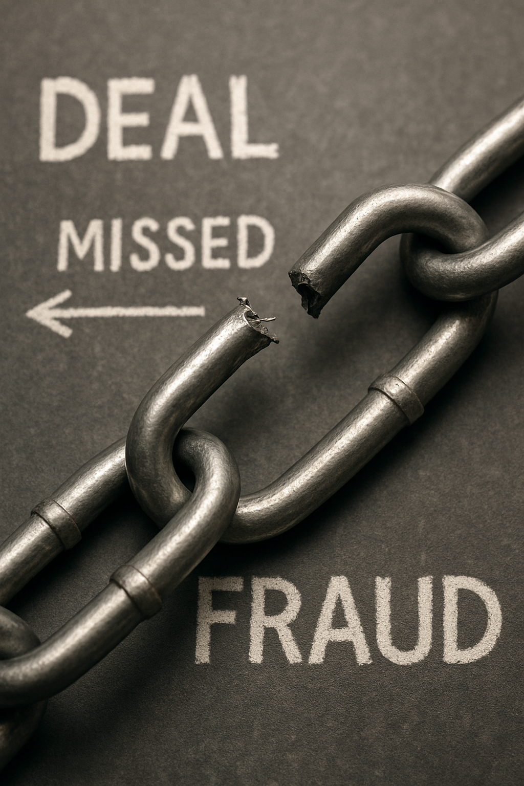 Broken chain link symbolizing deal collapse
