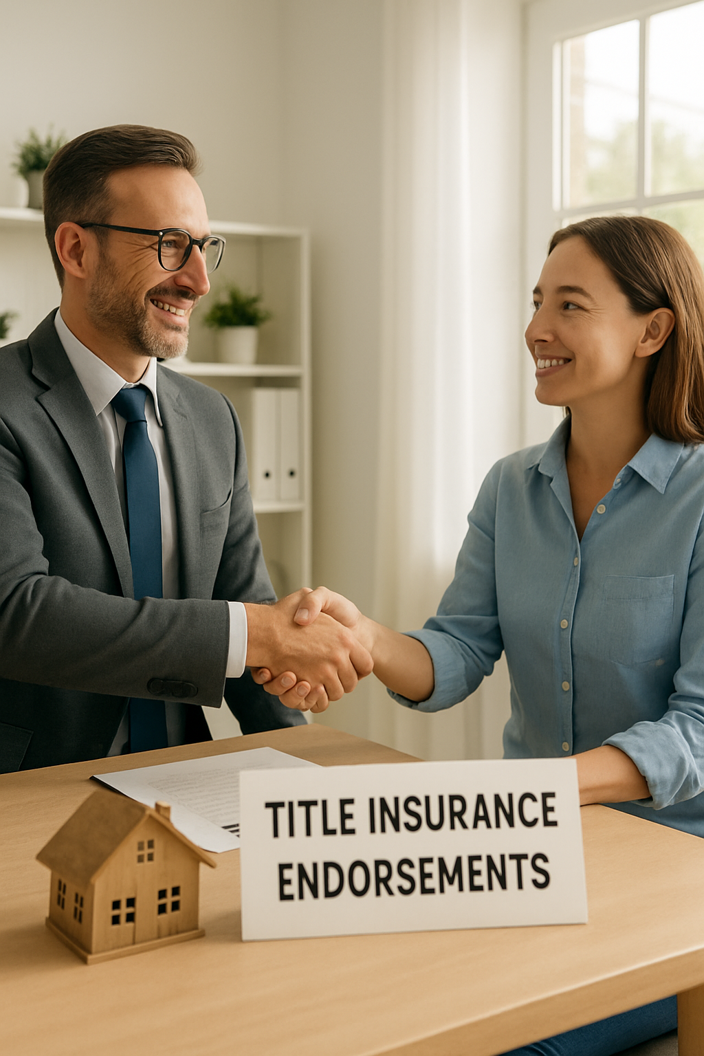 Handshake between a real estate agent and a homeowner